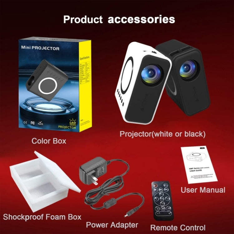 YT300 Home Multimedia Mini Remote Projector Support Mobile Phone(AU Plug Black) - Mini Projector by buy2fix | Online Shopping UK | buy2fix
