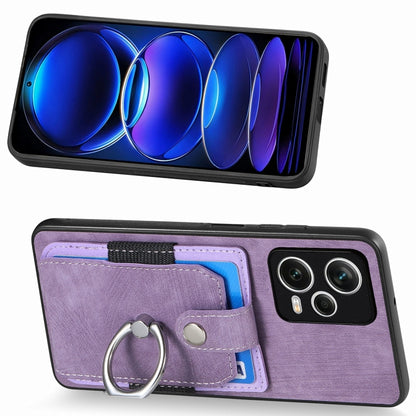 For Redmi Note 12 Pro+ Retro Skin-feel Ring Card Wallet Phone Case(Purple) by buy2fix