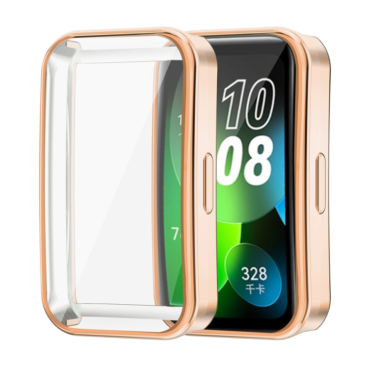 For Huawei Band 10 / 9 / 8 ENKAY Hat-Prince Full Coverage Electroplated Soft TPU Case with Screen Protection(Golden) by ENKAY