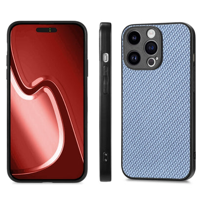For iPhone 15 Pro Carbon Fiber Texture Leather Back Phone Case(Blue) - iPhone 15 Pro Cases by buy2fix | Online Shopping UK | buy2fix