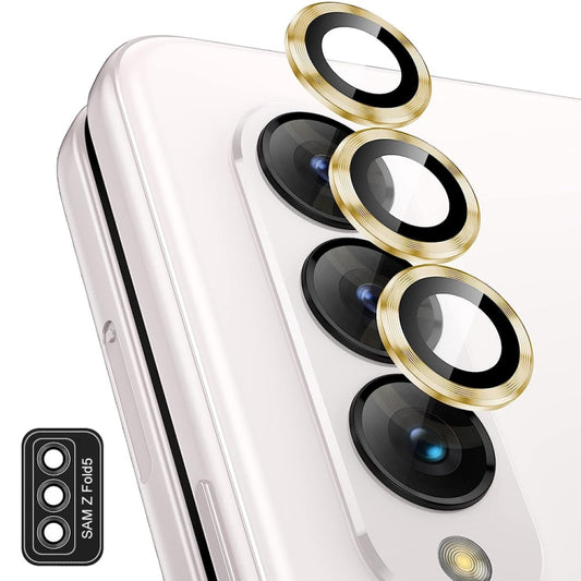 For Samsung Galaxy Z Fold5 / A25 5G ENKAY Hat-Prince 9H Rear Lens Aluminium Alloy Tempered Glass Film(Gold) - Galaxy Tempered Glass by ENKAY | Online Shopping UK | buy2fix