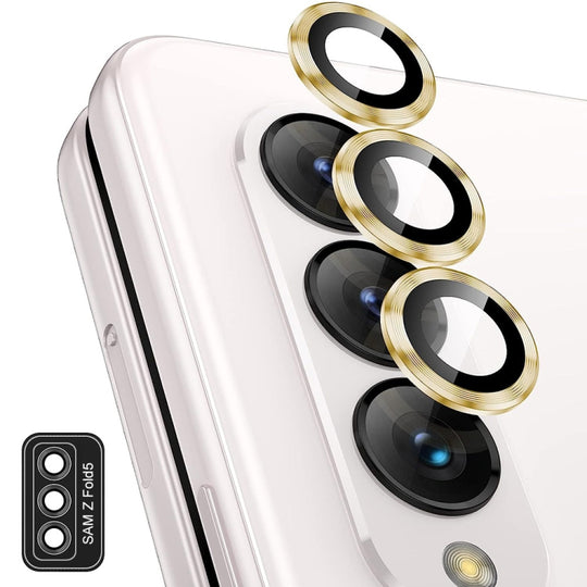 Pour Samsung Galaxy Z Fold5 ENKAY Hat-Prince 9H Film de verre trempé en alliage d'aluminium pour lentille arrière (doré)