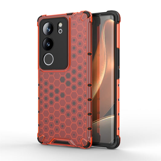 For vivo V29 / V29 Pro Shockproof Honeycomb Phone Case(Red) - vivo Cases by buy2fix | Online Shopping UK | buy2fix