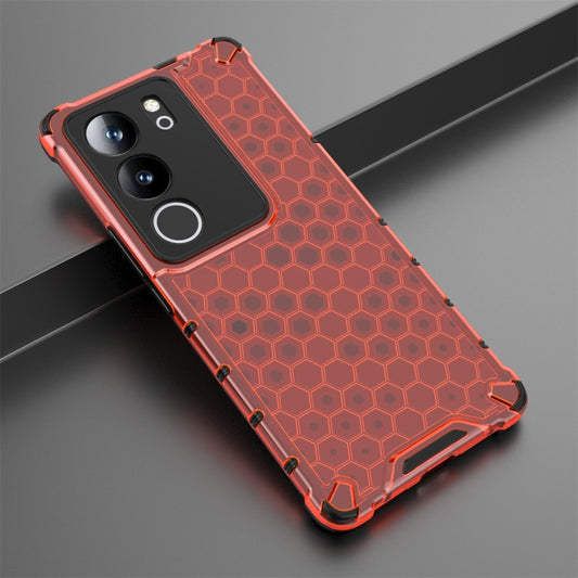 For vivo V29 / V29 Pro Shockproof Honeycomb Phone Case(Red) - vivo Cases by buy2fix | Online Shopping UK | buy2fix
