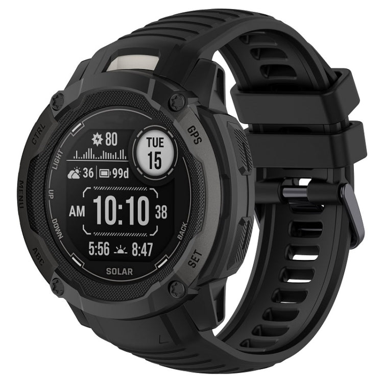 For Garmin Instinct 2X Sports Silicone Replacement Watch Band(Black) - Watch Bands by buy2fix | Online Shopping UK | buy2fix