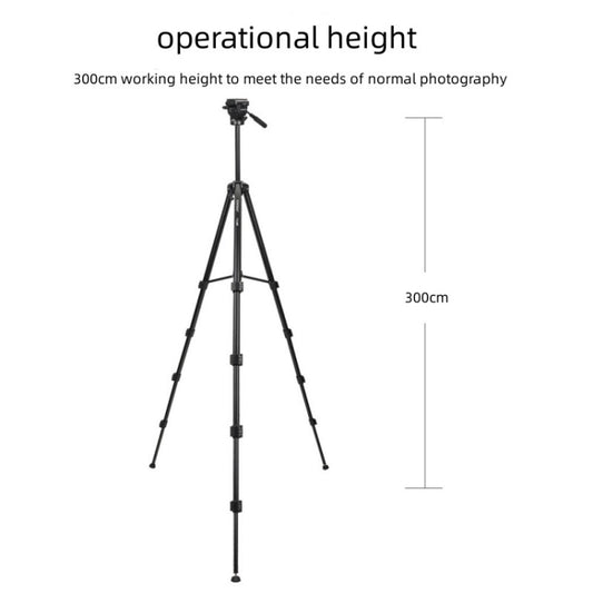Yunteng VCT-3000 Professional Aluminum Tripod Camera Stand with Pan Head - Tripods by YUNTENG | Online Shopping UK | buy2fix