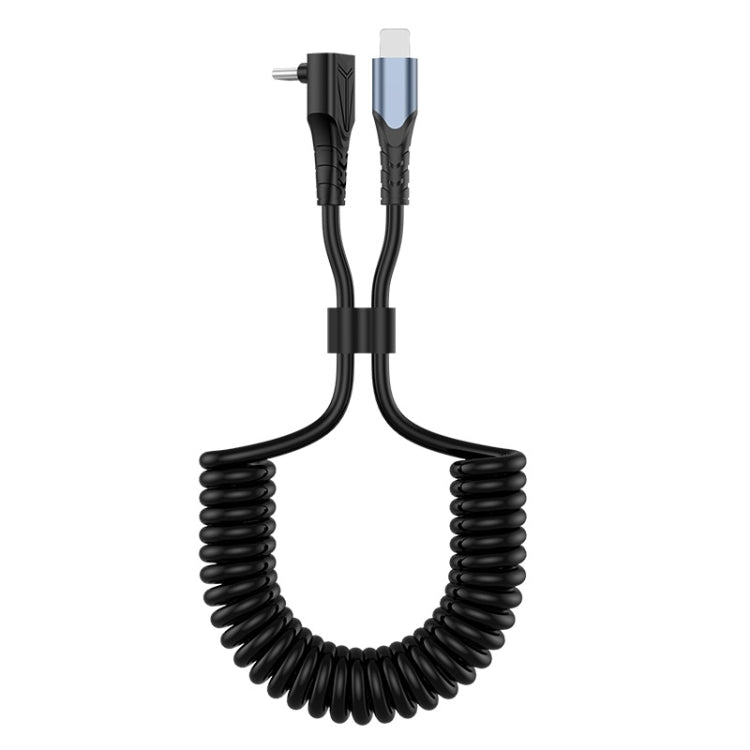 ENKAY PD 27W Type-C to 8 Pin 3A Elbow Expansion Spring Coiled Fast Chrging Data Cable, Length: 1.5m by ENKAY