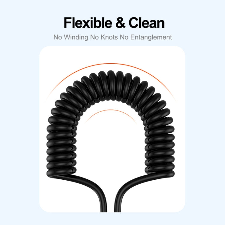 ENKAY PD 27W Type-C to 8 Pin 3A Elbow Expansion Spring Coiled Fast Chrging Data Cable, Length: 1.5m by ENKAY