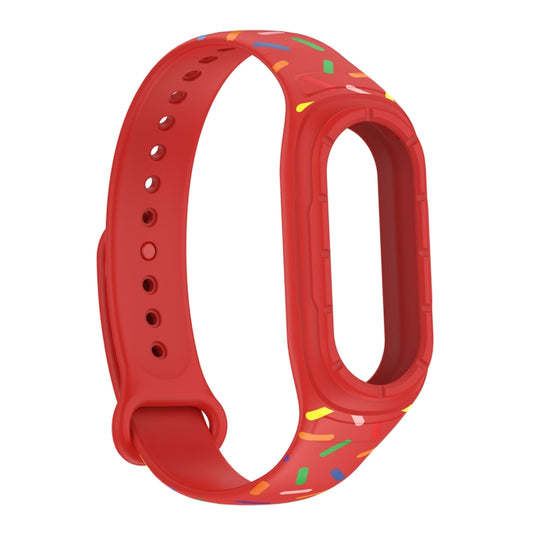 For Xiaomi Mi Band 8 ENKAY Hat-Prince Full Coverage Screen Protector + Adjsutable Silicone Sport Loop Strap Watchband(Red) - Watch Bands by ENKAY | Online Shopping UK | buy2fix