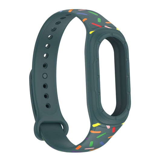 For Xiaomi Mi Band 8 ENKAY Hat-Prince Full Coverage Screen Protector + Adjsutable Silicone Sport Loop Strap Watchband(Green) - Watch Bands by ENKAY | Online Shopping UK | buy2fix