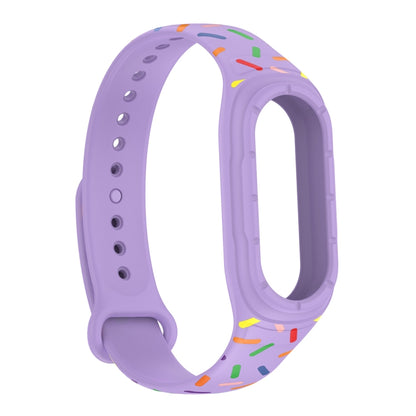 For Xiaomi Mi Band 8 ENKAY Hat-Prince Full Coverage Screen Protector + Adjsutable Silicone Sport Loop Strap Watchband(Purple) - Watch Bands by ENKAY | Online Shopping UK | buy2fix