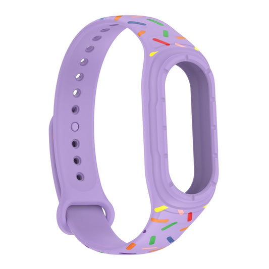 For Xiaomi Mi Band 8 ENKAY Hat-Prince Full Coverage Screen Protector + Adjsutable Silicone Sport Loop Strap Watchband(Purple) - Watch Bands by ENKAY | Online Shopping UK | buy2fix