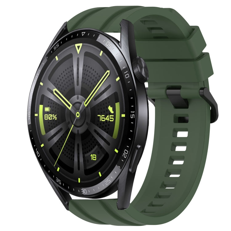 For Huawei Watch GT Runner Long & Short Sports Solid Color Silicone Watch Band Set(Dark Green) by buy2fix