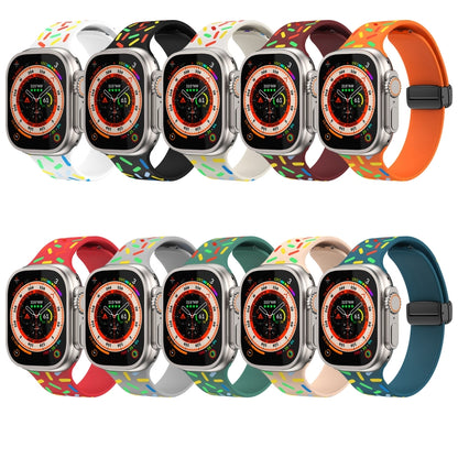 For Apple Watch 4 40mm Rainbow Dots Silicone Magnetic Black Buckle Watch Band(Blue) - Watch Bands by buy2fix | Online Shopping UK | buy2fix