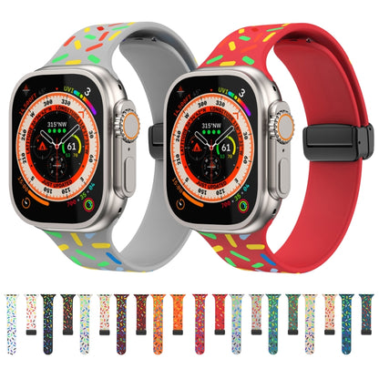 For Apple Watch 4 40mm Rainbow Dots Silicone Magnetic Black Buckle Watch Band(Blue) - Watch Bands by buy2fix | Online Shopping UK | buy2fix