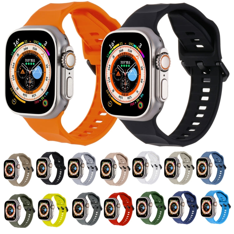 For Apple Watch SE 44mm Ripple Silicone Sports Watch Band(Dark Green) - Watch Bands by buy2fix | Online Shopping UK | buy2fix