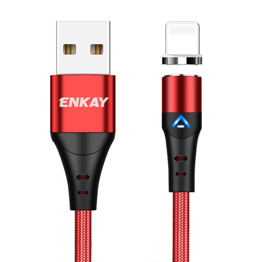 ENKAY 3A USB to 8 Pin Magnetic Fast Charging Data Cable with LED Light, Length:2m(Red) - Charging Cable & Head by ENKAY | Online Shopping UK | buy2fix