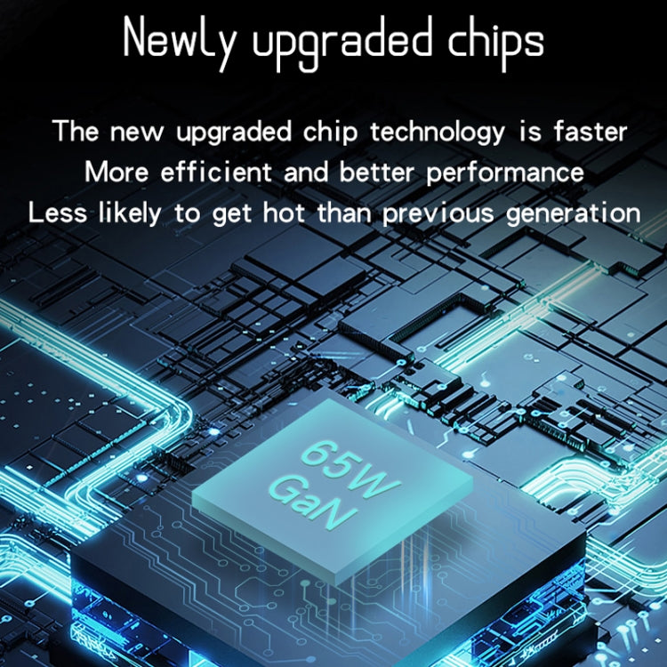 GaN PD65W Type-C x 2 + USB3.0 Charger with Type-C to Type-C Data Cable ,UK Plug(Black) by buy2fix