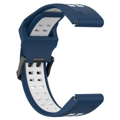 For Garmin Fenix 6 Pro Two Color Reverse Buckle 22mm Silicone Watch Band(Blue+White) - Watch Bands by buy2fix | Online Shopping UK | buy2fix