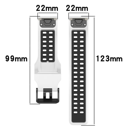 For Garmin Fenix 6 Pro Two Color Reverse Buckle 22mm Silicone Watch Band(Blue+White) - Watch Bands by buy2fix | Online Shopping UK | buy2fix