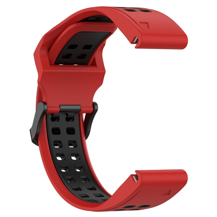 For Garmin Epix Pro 42mm Two Color Reverse Buckle 20mm Silicone Watch Band(Red+Black) - Watch Bands by buy2fix | Online Shopping UK | buy2fix