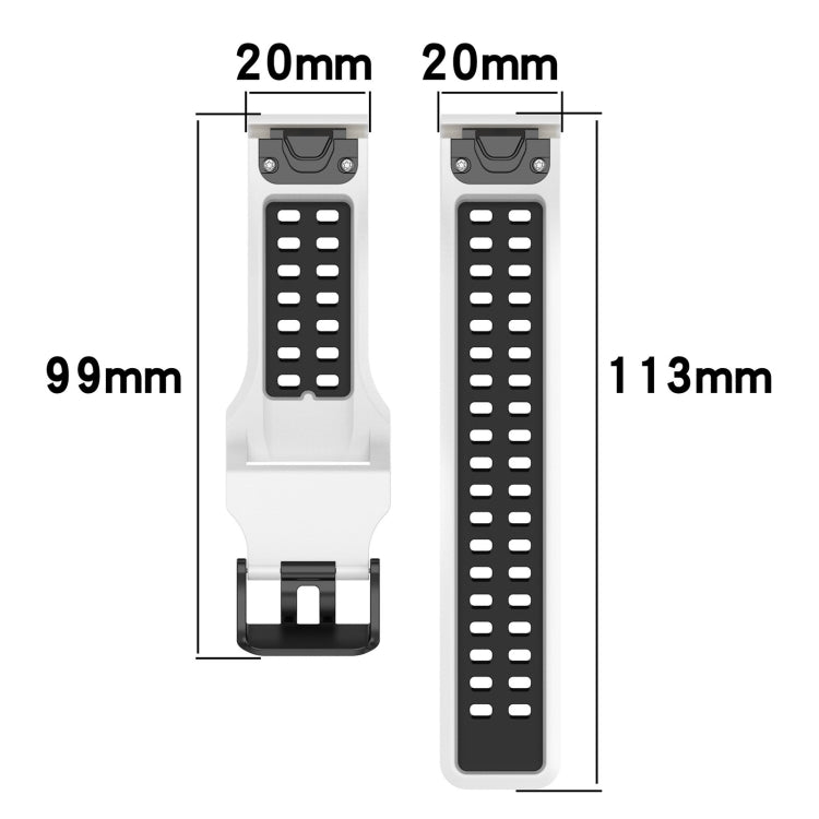 For Garmin Epix Pro 42mm Two Color Reverse Buckle 20mm Silicone Watch Band(Blue+Teal) - Watch Bands by buy2fix | Online Shopping UK | buy2fix