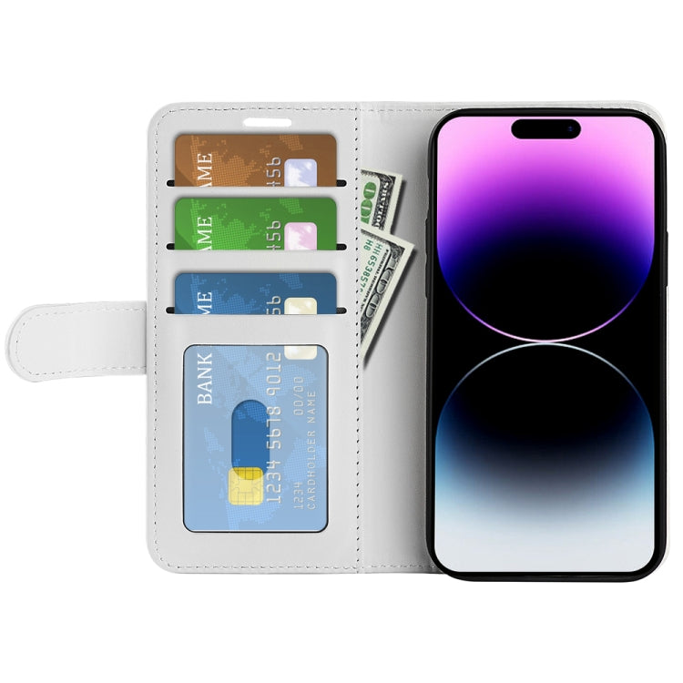 For iPhone 15 Pro Max R64 Texture Horizontal Flip Leather Phone Case(White) - iPhone 15 Pro Max Cases by buy2fix | Online Shopping UK | buy2fix