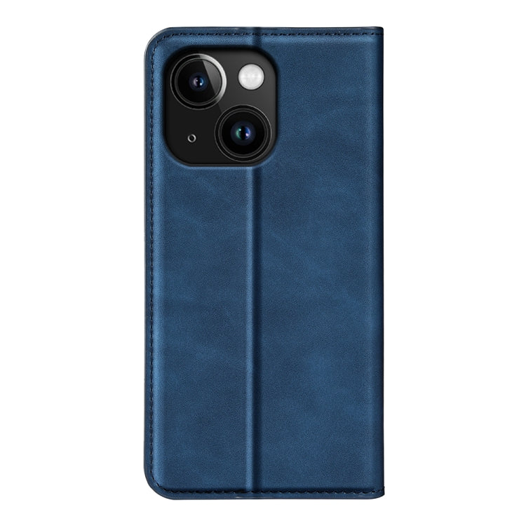 For iPhone 15 Retro-skin Magnetic Suction Leather Phone Case(Dark Blue) - iPhone 15 Cases by buy2fix | Online Shopping UK | buy2fix
