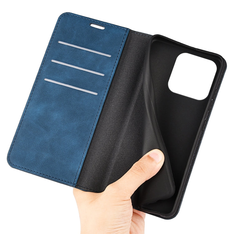 For iPhone 15 Retro-skin Magnetic Suction Leather Phone Case(Dark Blue) - iPhone 15 Cases by buy2fix | Online Shopping UK | buy2fix
