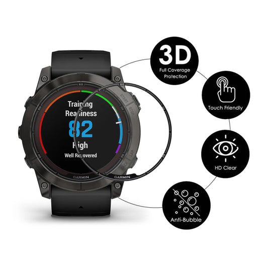 For Garmin Fenix 7X Pro 5pcs ENKAY 3D Full Coverage Soft PC Edge PMMA HD Screen Protector Film - Screen Protector by ENKAY | Online Shopping UK | buy2fix