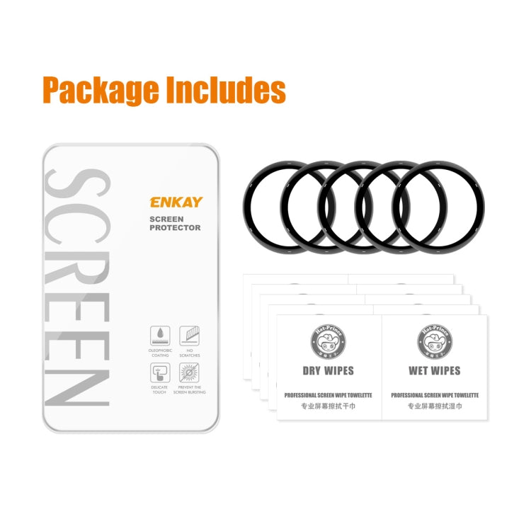 For Garmin Active 5 5pcs ENKAY 3D Full Coverage Soft PC Edge PMMA HD Screen Protector Film - Screen Protector by ENKAY | Online Shopping UK | buy2fix