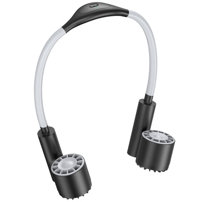 Long Life Twin-head Turbine Bladeless Neck Lazy Sports Fan(Black) by buy2fix