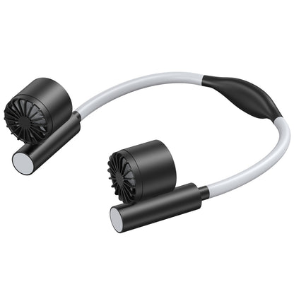 Long Life Twin-head Turbine Bladeless Neck Lazy Sports Fan(Black) by buy2fix