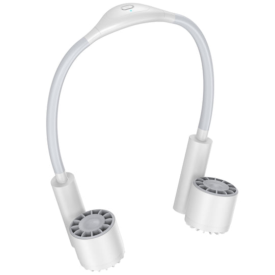 Long Life Twin-head Turbine Bladeless Neck Lazy Sports Fan(White)