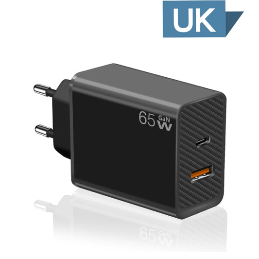 GaN PD48W Type-C PD3.0 + USB3.0 Notebook Adapter for MacBook Series ，EU Plug(Black) by buy2fix