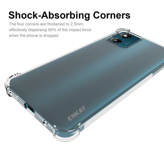 For Motorola Moto E13 4G ENKAY Transparent TPU Shockproof Phone Case with Glass Film - Motorola Cases by ENKAY | Online Shopping UK | buy2fix