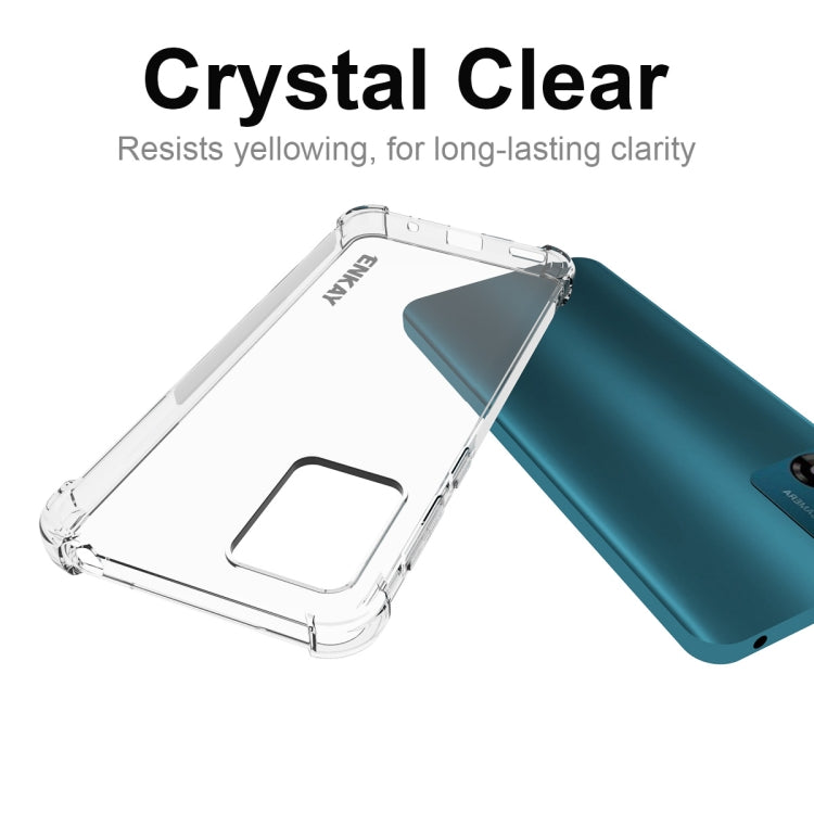 For Motorola Moto E13 4G ENKAY Transparent TPU Shockproof Phone Case with Glass Film by ENKAY
