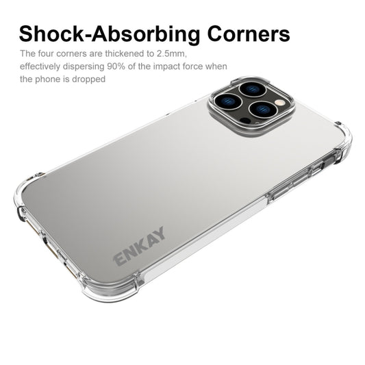 For iPhone 15 Pro ENKAY Transparent TPU Shockproof Phone Case with Glass Film - iPhone 15 Pro Cases by ENKAY | Online Shopping UK | buy2fix