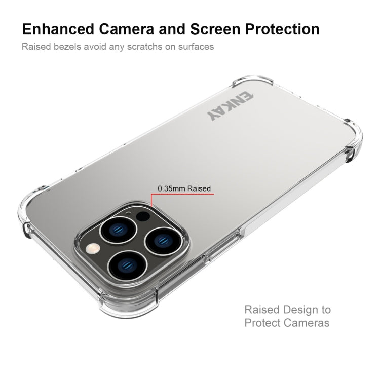For iPhone 15 Pro ENKAY Transparent TPU Shockproof Phone Case with Glass Film - iPhone 15 Pro Cases by ENKAY | Online Shopping UK | buy2fix