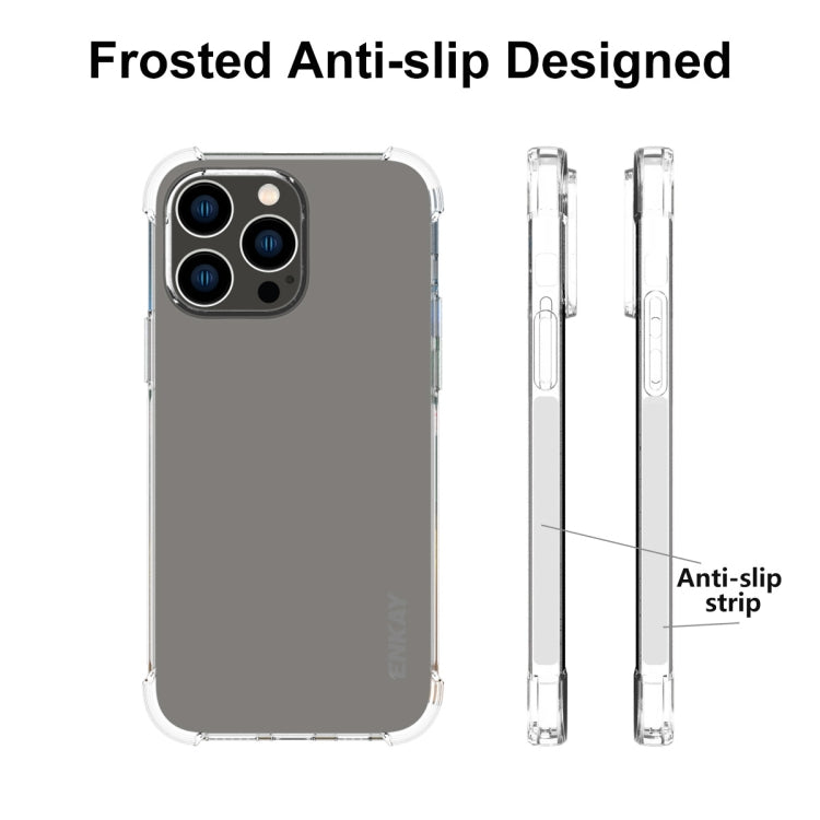 For iPhone 15 Pro ENKAY Transparent TPU Shockproof Phone Case with Glass Film - iPhone 15 Pro Cases by ENKAY | Online Shopping UK | buy2fix