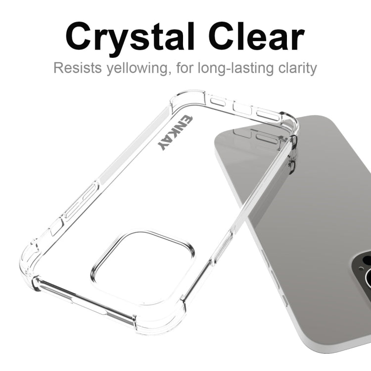 For iPhone 15 Pro ENKAY Transparent TPU Shockproof Phone Case with Glass Film - iPhone 15 Pro Cases by ENKAY | Online Shopping UK | buy2fix