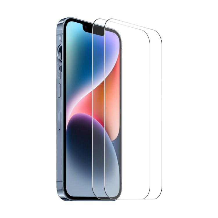 For iPhone 15 2pcs NKAY 0.26mm 9H 2.5D High Aluminum-silicon Tempered Glass Film - iPhone 15 Tempered Glass by ENKAY | Online Shopping UK | buy2fix