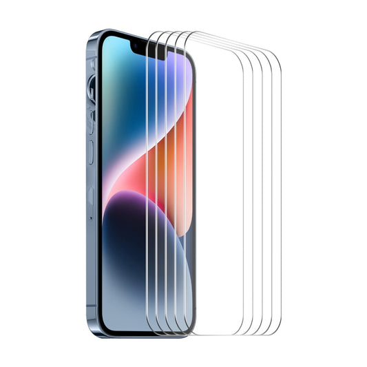 For iPhone 15 5pcs ENKAY 0.26mm 9H 2.5D High Aluminum-silicon Tempered Glass Film - iPhone 15 Tempered Glass by ENKAY | Online Shopping UK | buy2fix