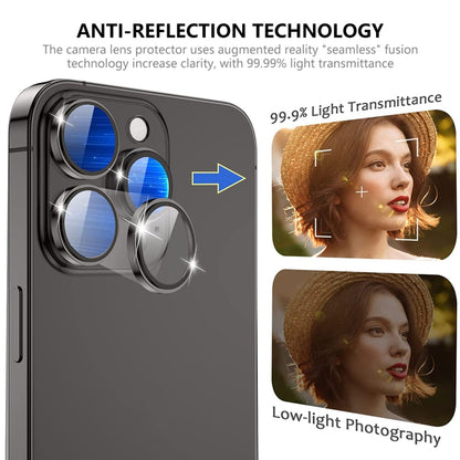 For iPhone 15 Pro / 15 Pro Max ENKAY AR Anti-reflection Camera Lens Glass Full Film(Black) - iPhone 15 Pro Max Tempered Glass by ENKAY | Online Shopping UK | buy2fix