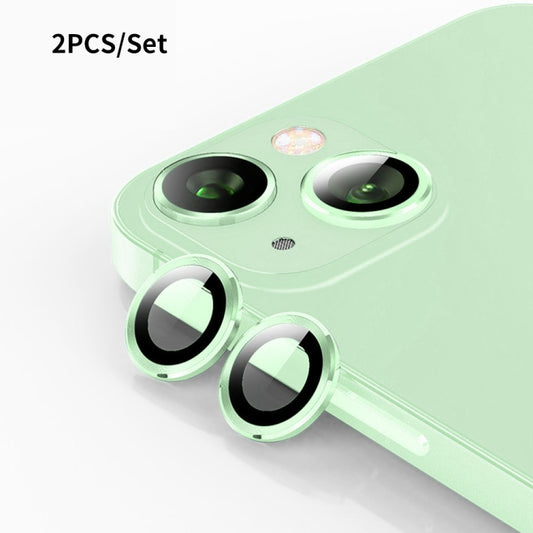 For iPhone 15 / 15 Plus ENKAY 9H Rear Lens Aluminium Alloy Tempered Glass Film(Green) - iPhone 15 Plus Tempered Glass by ENKAY | Online Shopping UK | buy2fix