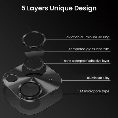 For iPhone 15 / 15 Plus ENKAY Aluminium Alloy Tempered Glass Lens Cover Film(Blue) - iPhone 15 Plus Tempered Glass by ENKAY | Online Shopping UK | buy2fix