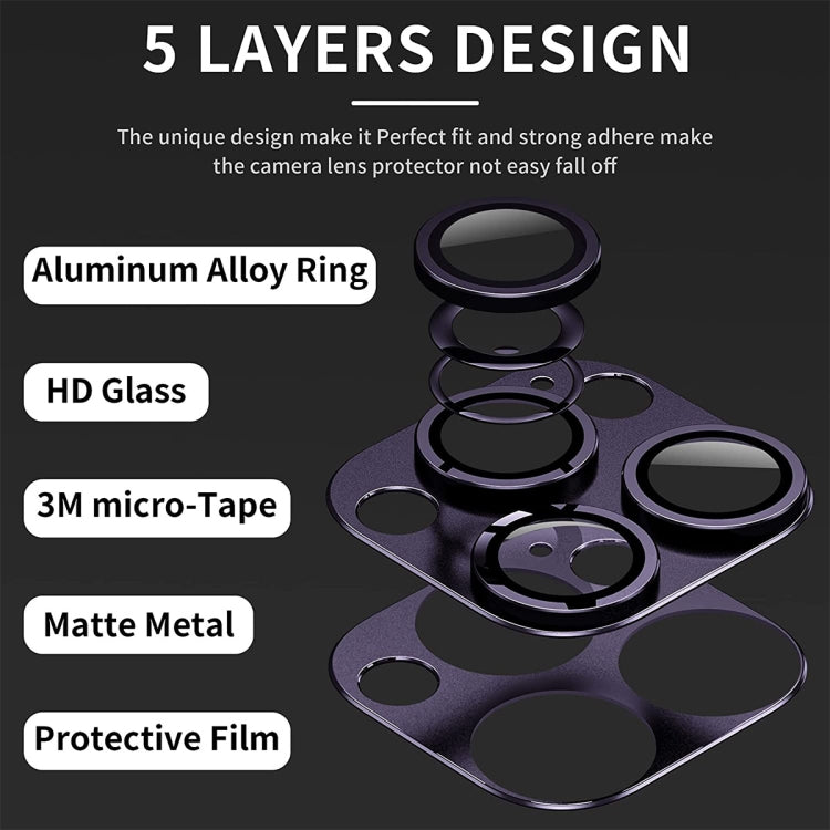 For iPhone 15 Pro / 15 Pro Max ENKAY Anti-reflection Camera Lens Aluminium Alloy Tempered Glass Film(Black) - iPhone 15 Pro Max Tempered Glass by ENKAY | Online Shopping UK | buy2fix