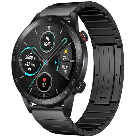 For Honor Magic Watch 2 46mm One Bead Titanium Alloy Watch Band(Black) by buy2fix