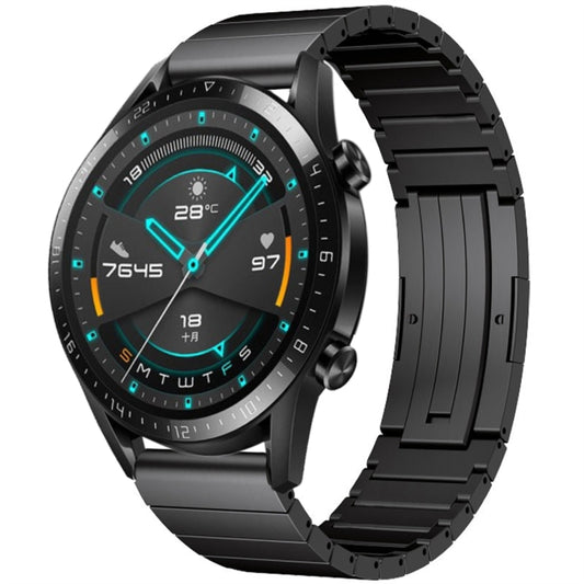 For Huawei Watch GT 2 46mm One Bead Titanium Alloy Watch Band(Black) by buy2fix