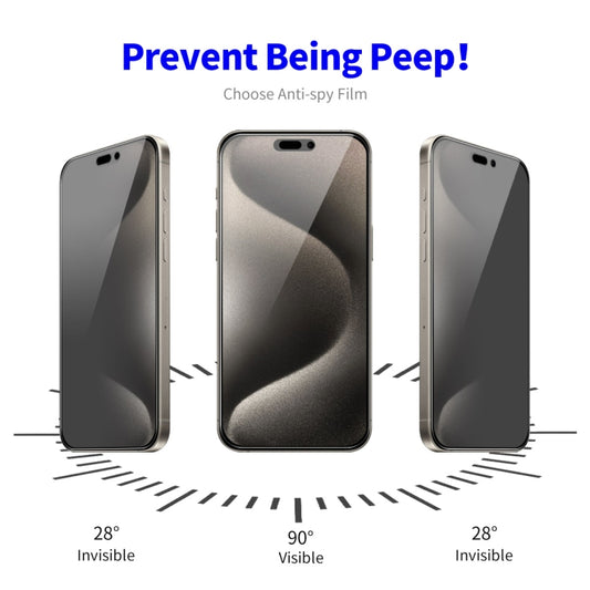 For iPhone 15 Pro ENKAY Hat-Prince 28 Degree Anti-peeping Tempered Glass Full Screen Film - iPhone 15 Pro Tempered Glass by ENKAY | Online Shopping UK | buy2fix